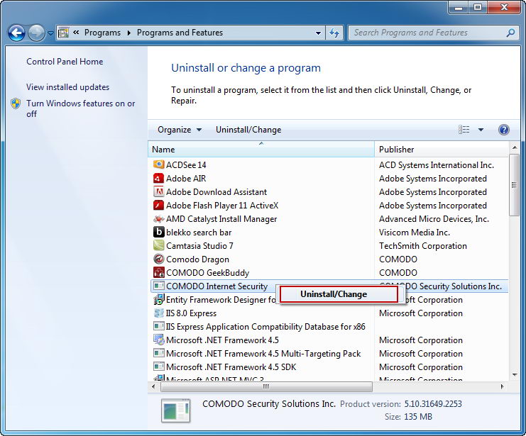 Remove Program From Windows 7 Uninstall List
