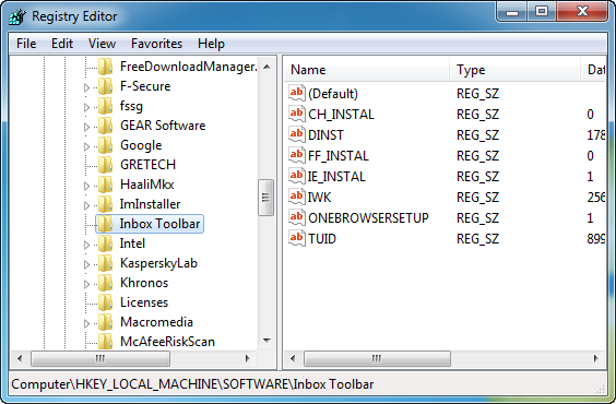 uninstall_Inbox_Toolbar_registry