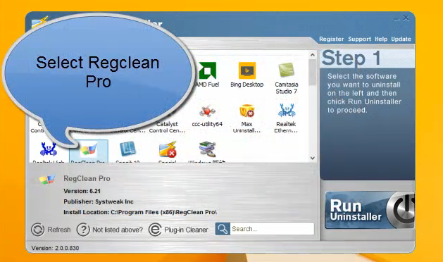 select RegClean  Pro