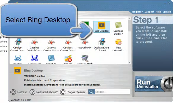 select Bing Desktop