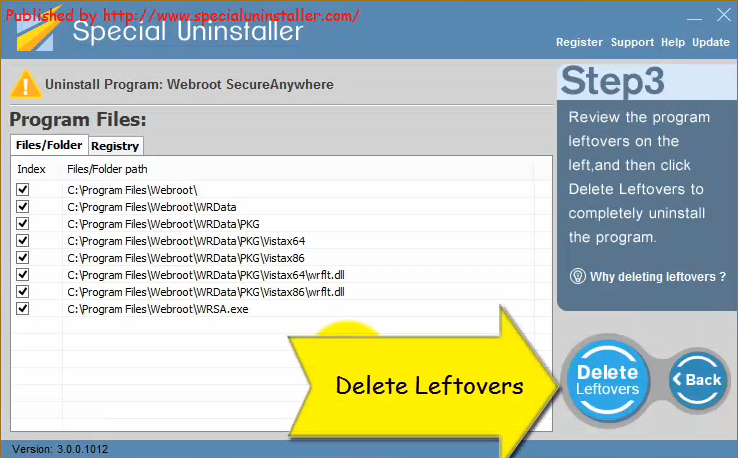 webroot uninstall command