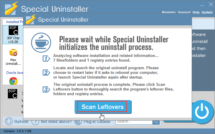 uninstall 3DP Chip with Special Uninstaller (2)