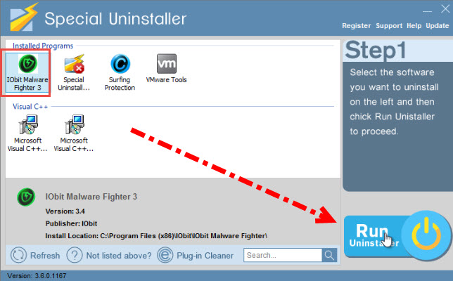 uninstall IObit Malware Fighter