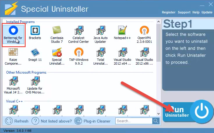 uninstall_betternet_interface