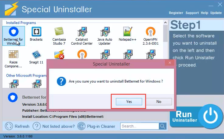 uninstall_betternet_yes