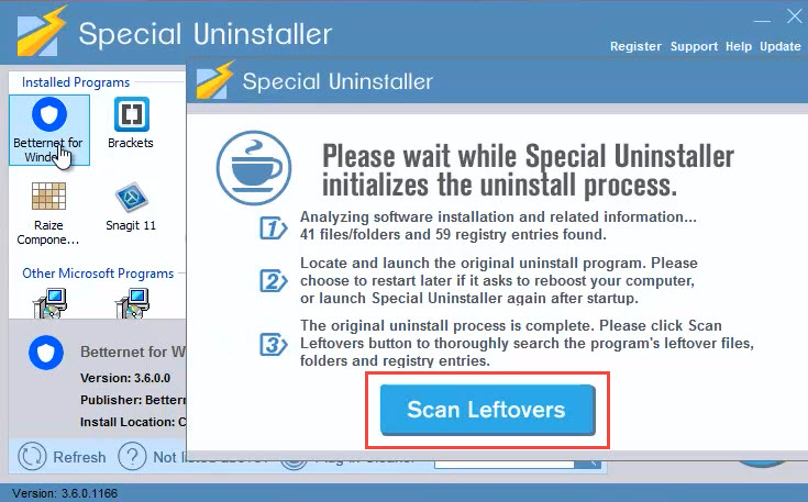 uninstall_betternet_scan