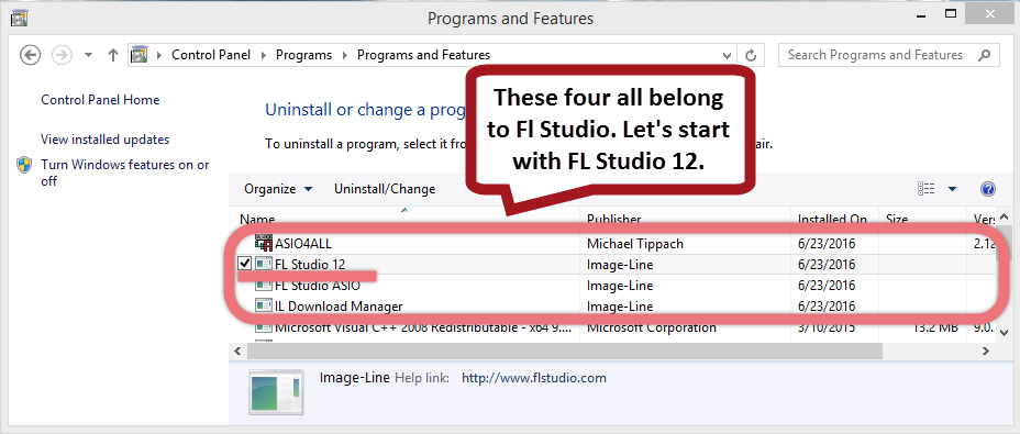 Remove FL Studio 12 via the Control Panel. 