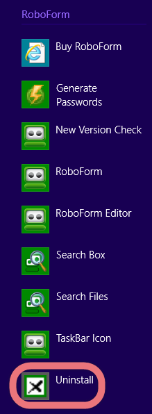 Manually find and uninstall RoboForm on PC.