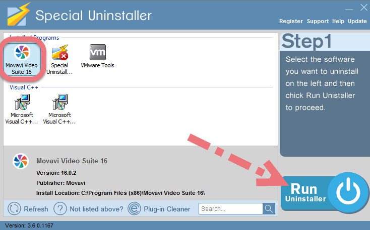 Remove Movavi Video Suite with Special Uninstaller.