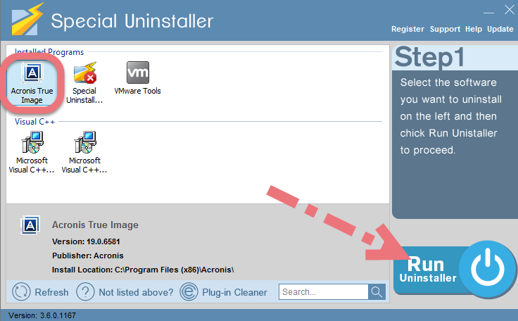 Uninstall Acronis True Image 2016 by using Special Uninstaller.