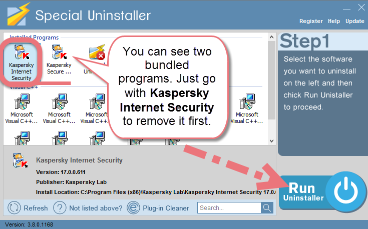Uninstall Kaspersky Internet Security 2017 with Special Uninstaller. 