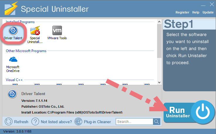 Use Special Uninstaller to remove Driver Talent.