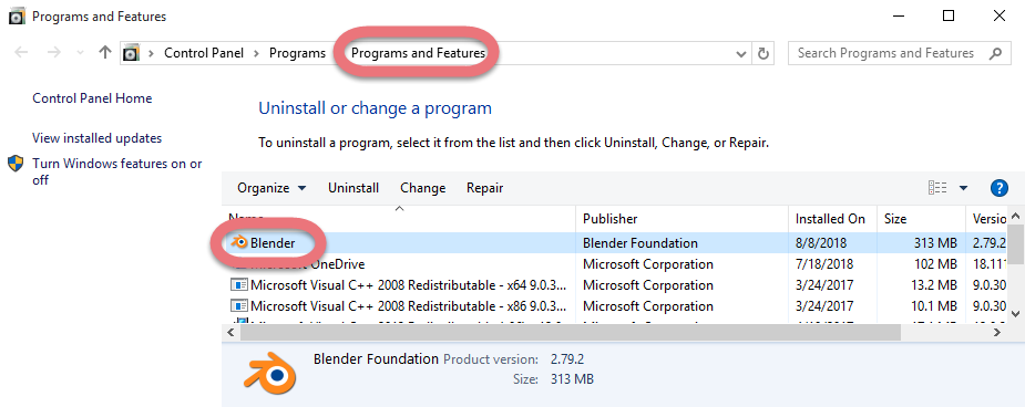 remove-blender-in-win