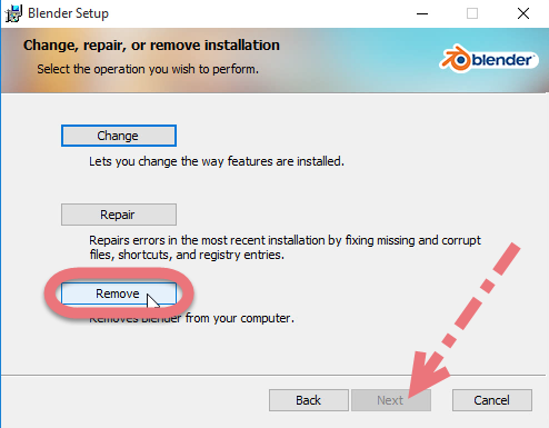 Blender Uninstaller