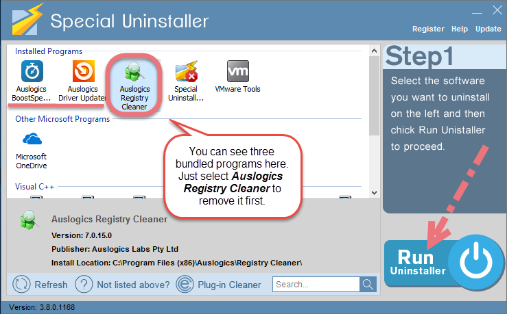 Easily Remove Auslogics Registry Cleaner using Special Uninstaller. 