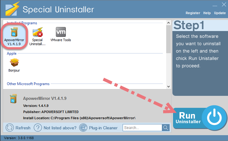 Remove ApowerMirror using Special Uninstaller. 