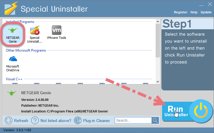 Remove NETGEAR Genie using Special Uninstaller. 