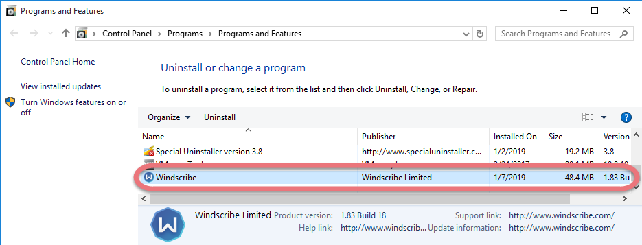 remove-windscribe-in-windows
