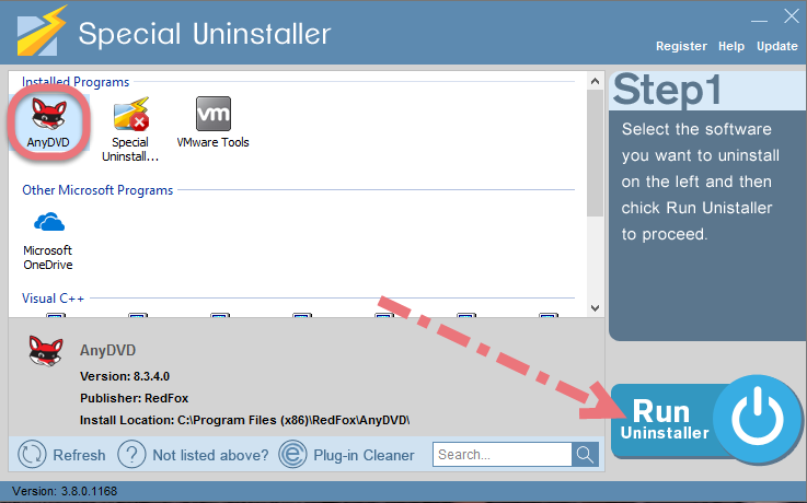 Uninstall AnyDVD using Special Uninstaller. 