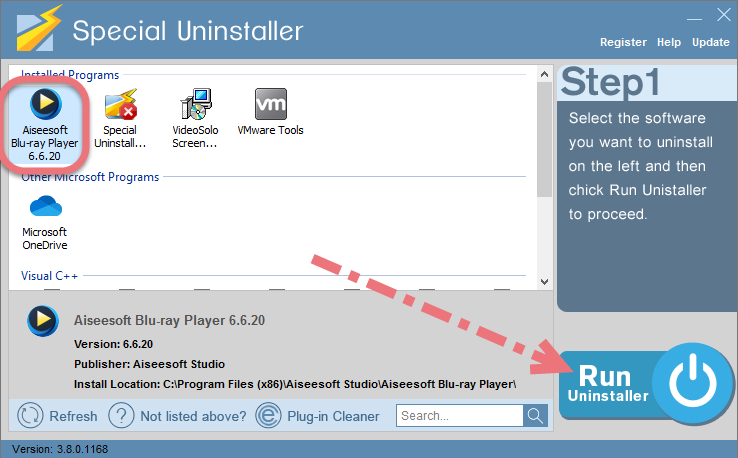 Remove Aiseesoft Blu-ray Player using Special Uninstaller. 