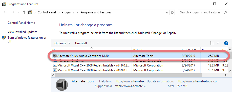 Remove Alternate Quick Audio Converter