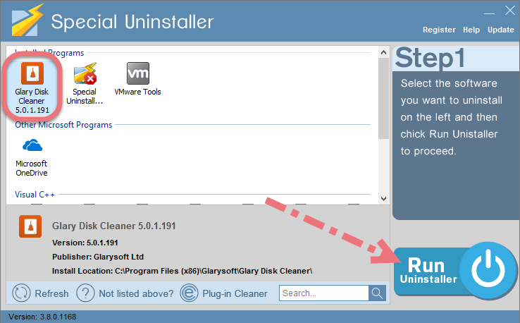 remove Glary Disk Cleaner using Special Uninstaller.